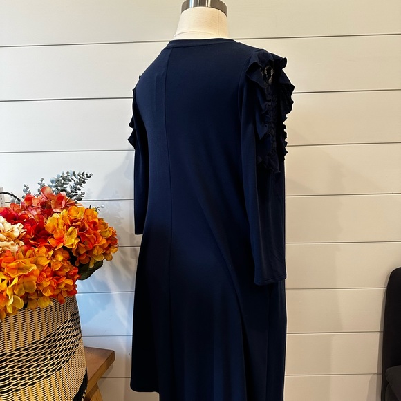 Lane Bryant navy blue soft cotton 3/4 sleeve dress 14-16 - Picture 8 of 11